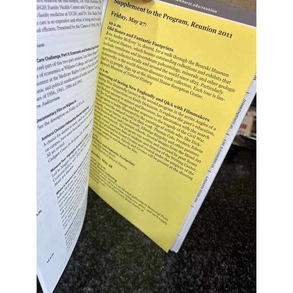 Vtg Amherst College Brochure Alumni Holiday Reunion Weekend 2011 May 25-May 29 - Picture 2 of 5